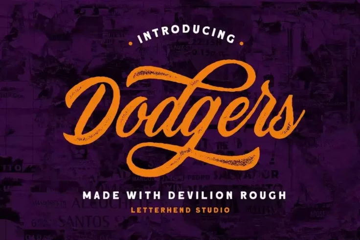 View Information about Devilion Rough Baseball Script Font